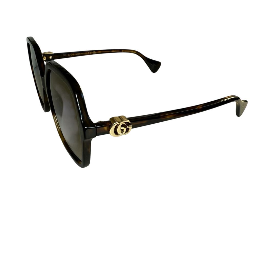 Gucci GG1072S Brown Tortoiseshell Square Sunglasses - Picture 3 of 16